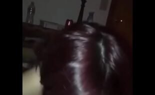 Amateur brunette giving blowjob to her neighbor big dick.